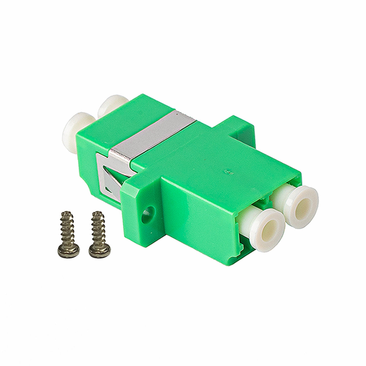 12-pack Green Duplex LC to LC Fiber Optic Adapter Coupler for Singlemode Fiber Patch Cable | Duplex LC Adapter with Screws