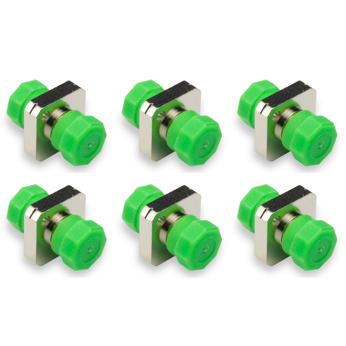6-pack FC/APC to FC/APC Mating Sleeve Narrow Key Square Flange 2.0mm