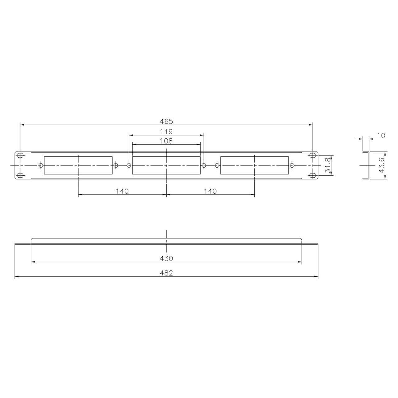 19-inch Patch Panel for LGX Adapter Panel