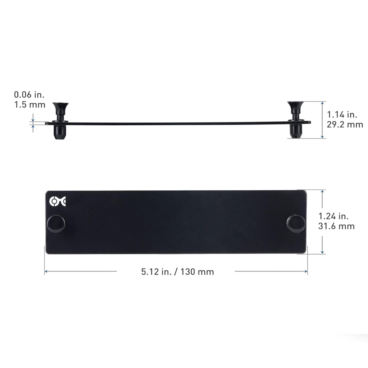 LGX Blank Adapter Panel | Unloaded | Black