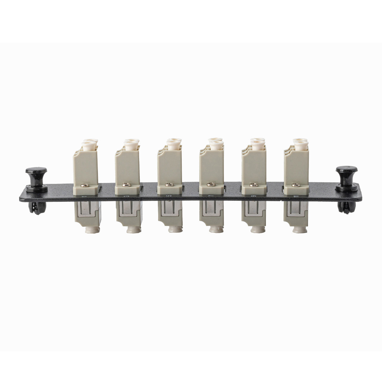 12-Port LGX Compatible Fiber Patch Panel with Numbered Ports, Preloaded with Beige LC Adapters/Couplers