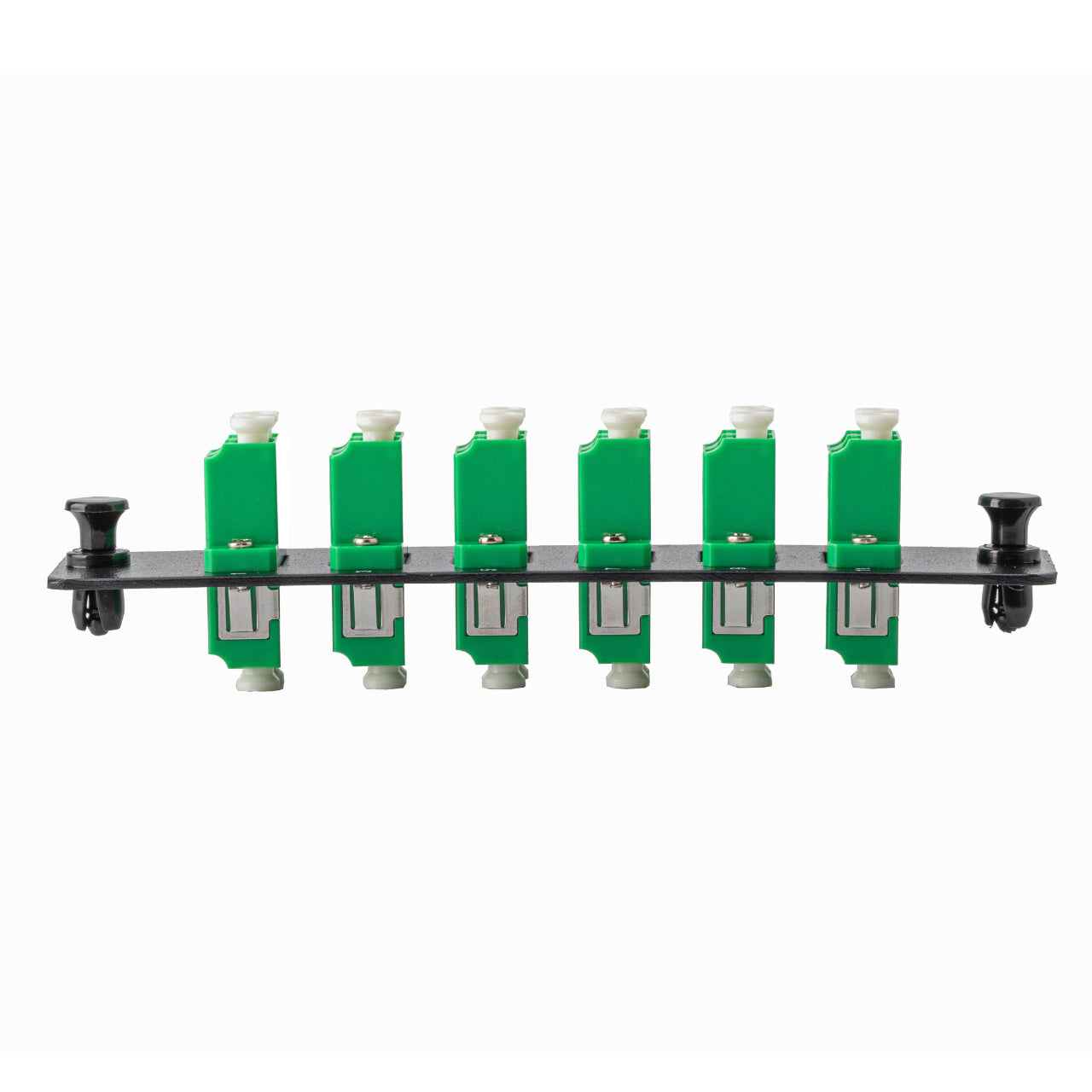 12-Port LGX Compatible Fiber Patch Panel with Numbered Ports, Preloaded with Green LC Adapters/Couplers
