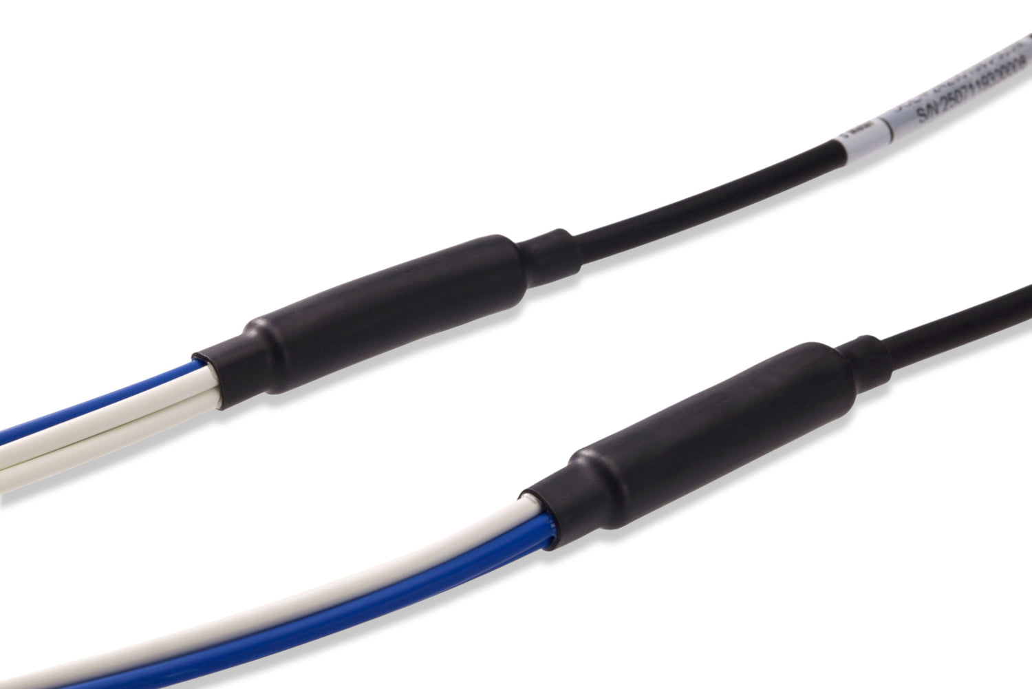 4-Core Armored LC/UPC to LC/UPC Multimode OM1 Fiber Optic Patch Cable | Ø4.5mm Black Armored Cable | Blue & White LSZH Fanout Tubes