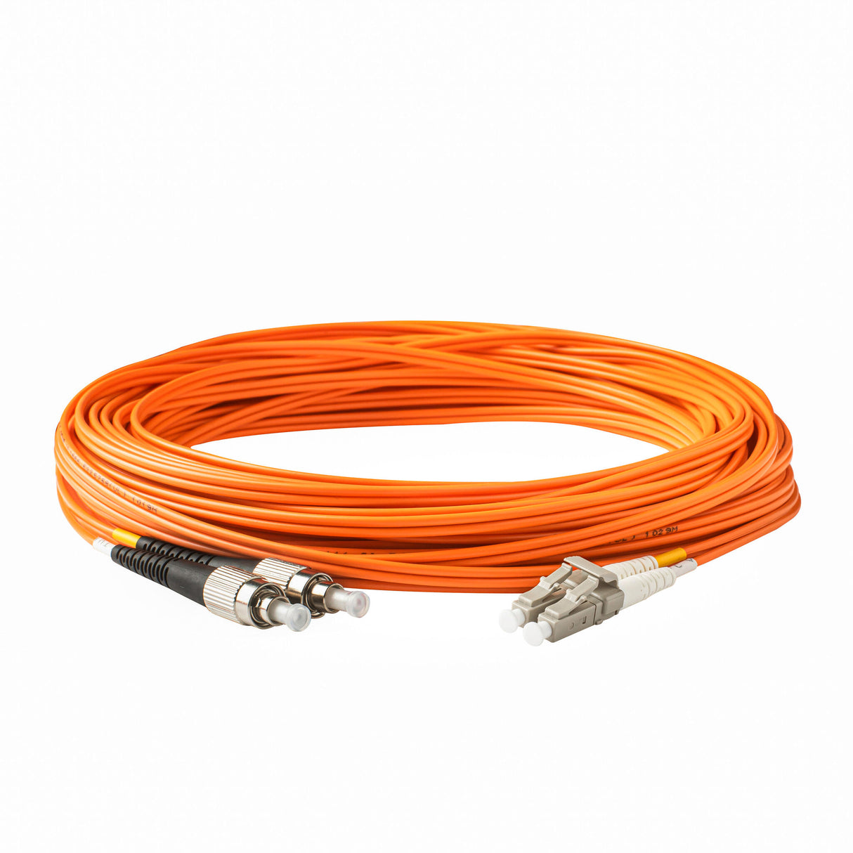 0.2dB LC/UPC to FC/UPC Multimode OM1 Duplex Fiber Patch Cable | Corning InfiniCor 300 Optical 62.5 µm Multimode Fiber |  Orange OFNP Jacket