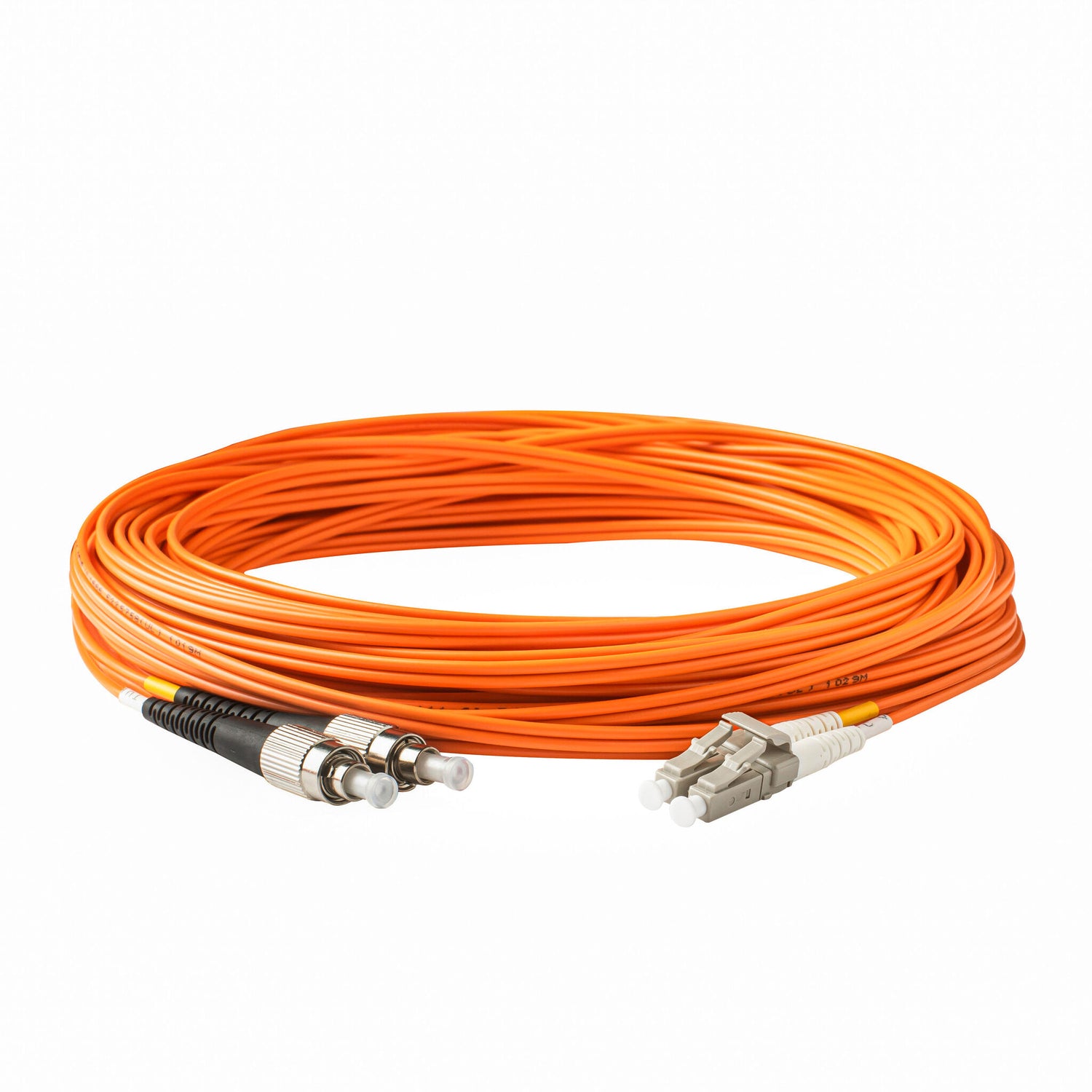 0.2dB LC/UPC to FC/UPC Multimode OM1 Duplex Fiber Patch Cable | Corning InfiniCor 300 Optical 62.5 µm Multimode Fiber |  Orange OFNP Jacket