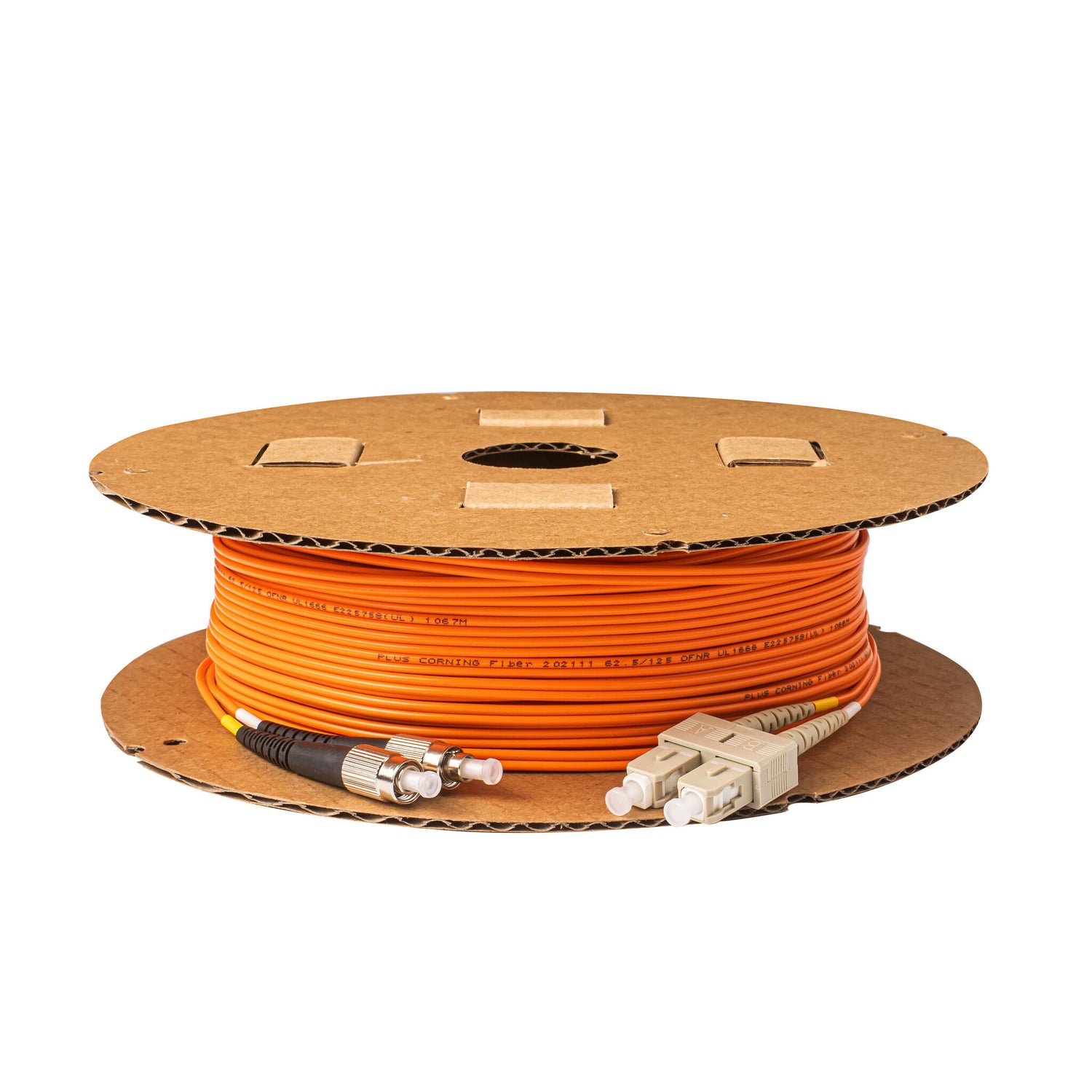 0.2dB SC/UPC to FC/UPC Multimode OM1 Duplex Fiber Patch Cable | Corning InfiniCor 300 Optical 62.5 µm Multimode Fiber |  Orange OFNP Jacket