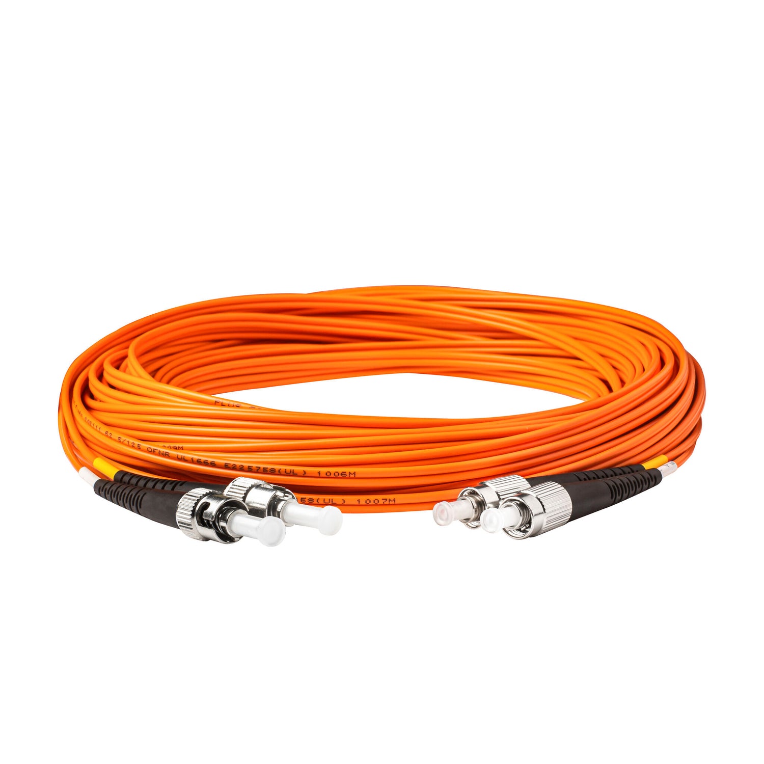 0.2dB ST/UPC to FC/UPC Multimode OM1 Duplex Fiber Patch Cable | Corning InfiniCor 300 Optical 62.5 µm Multimode Fiber |  Orange LSZH Jacket