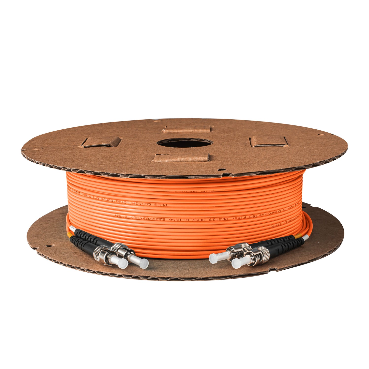 TAA合規 | 電信級 0.2dB  ST/UPC to ST/UPC 多模 OM1 雙工光纖跳線 | 康寧纖芯 |  橘色 OFNR 外被