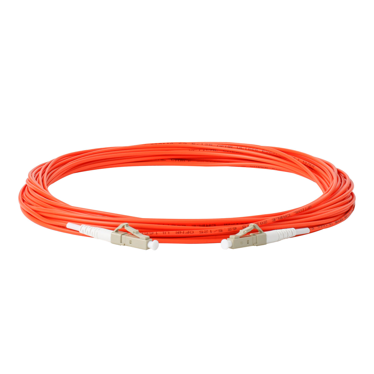 TAA合規 | 電信級 0.2dB  LC/UPC to LC/UPC 多模 OM1 單工光纖跳線 | 康寧纖芯 |  橘色 OFNR 外被