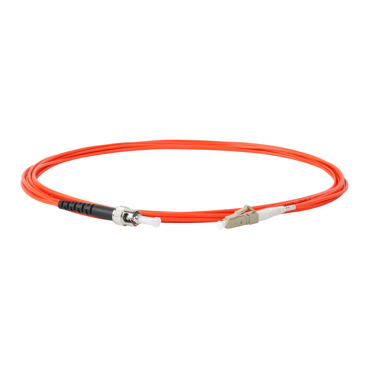 TAA合規 | 電信級 0.2dB  LC/UPC to ST/UPC 多模 OM1 單工光纖跳線 | 康寧纖芯 |  橘色 OFNR 外被