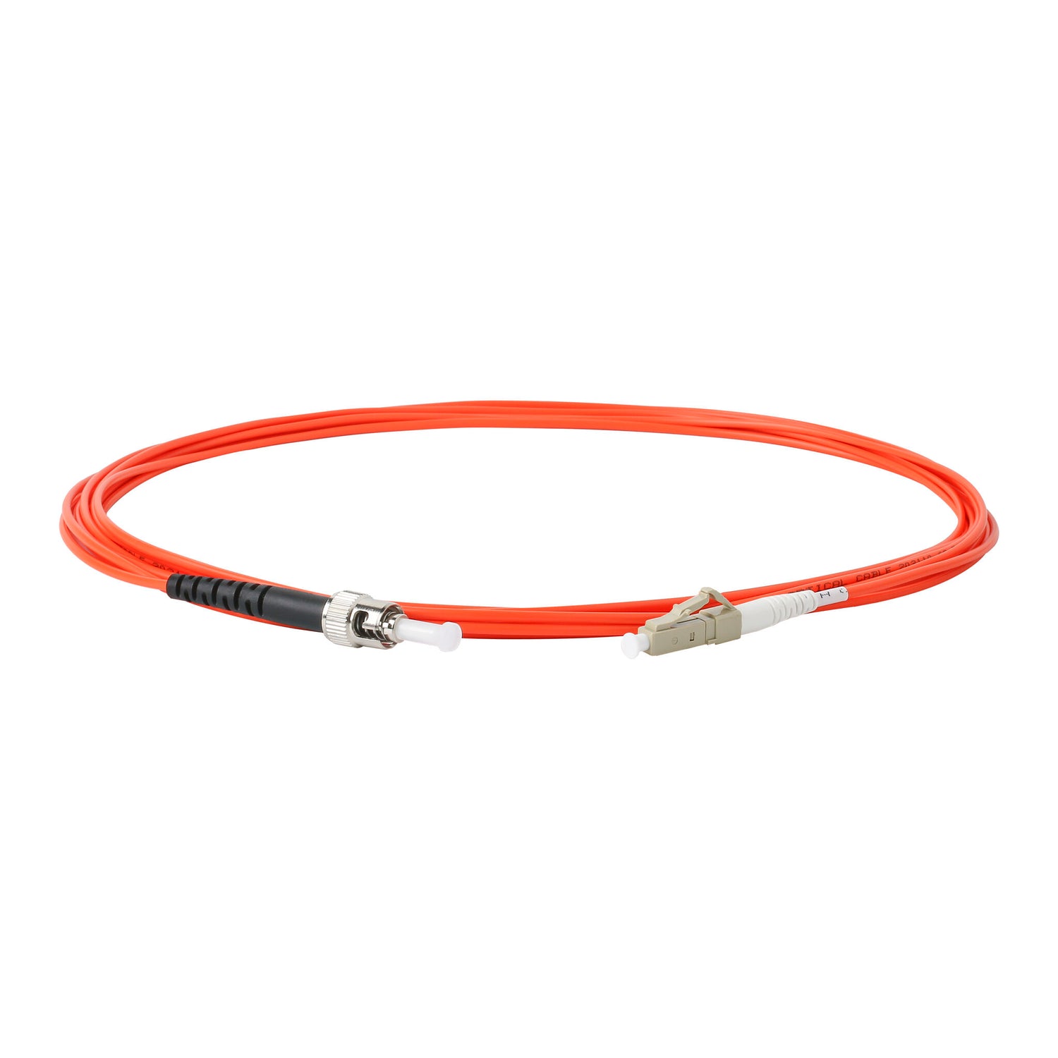 TAA合規 | 電信級 0.2dB  LC/UPC to ST/UPC 多模 OM1 單工光纖跳線 | 康寧纖芯 |  橘色 OFNR 外被