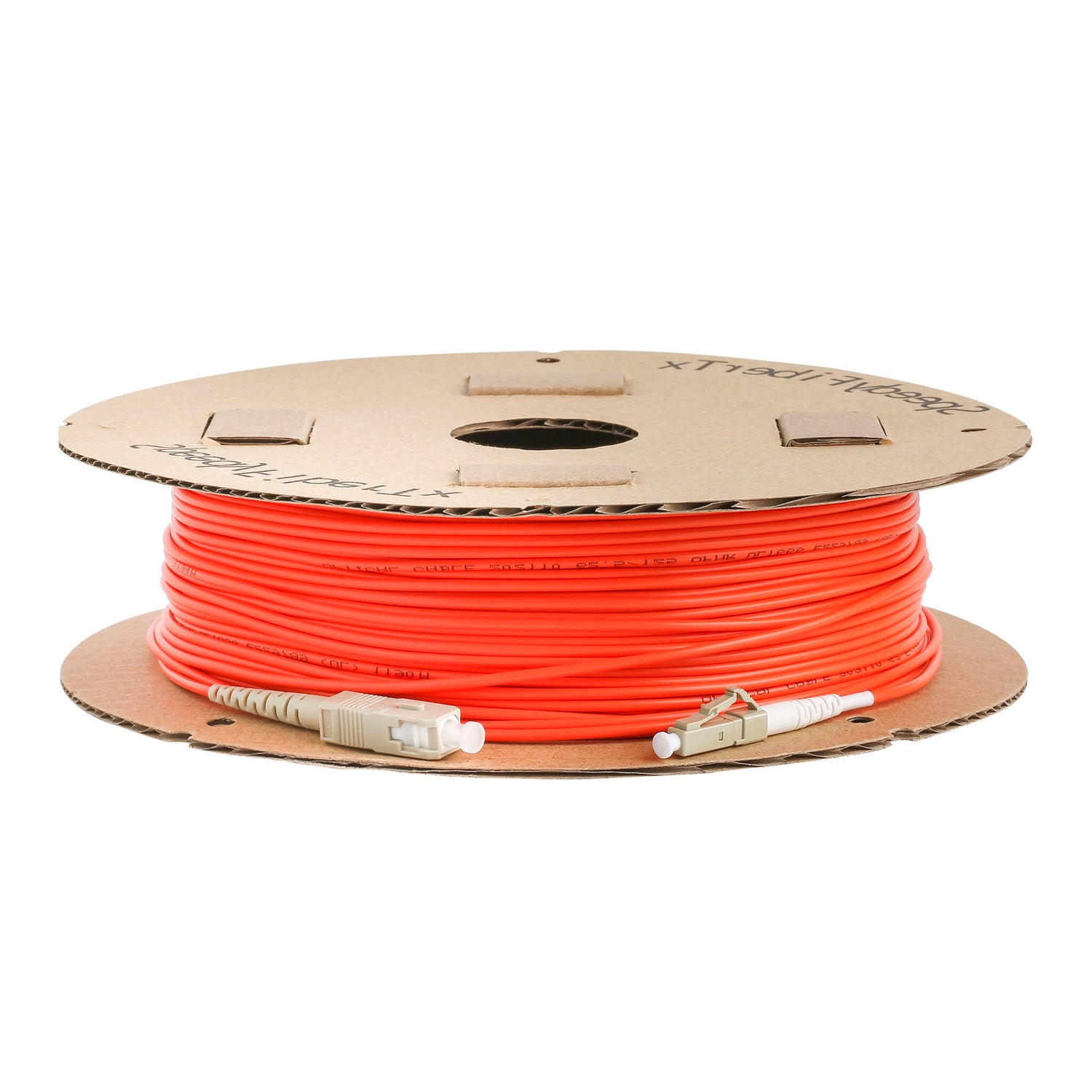 TAA合規 | 電信級 0.2dB  SC/UPC to LC/UPC 多模 OM1 單工光纖跳線 | 康寧纖芯 |  橘色 OFNR 外被