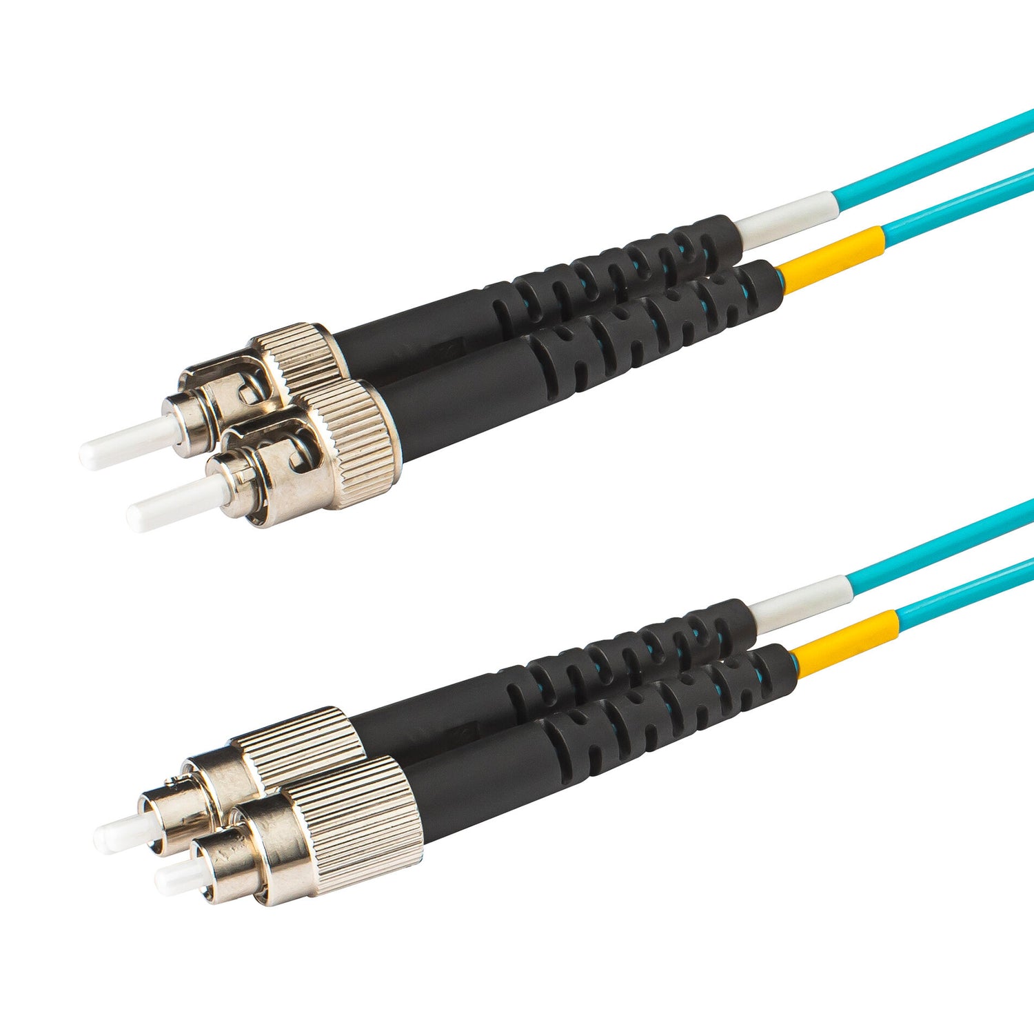 ST-FC multimode OM3 fiber patch cable with Corning OM3 50/125um optical fiber, available in custom lengths and specifications. Ideal for data centers, enterprise networks, and telecom rooms.
