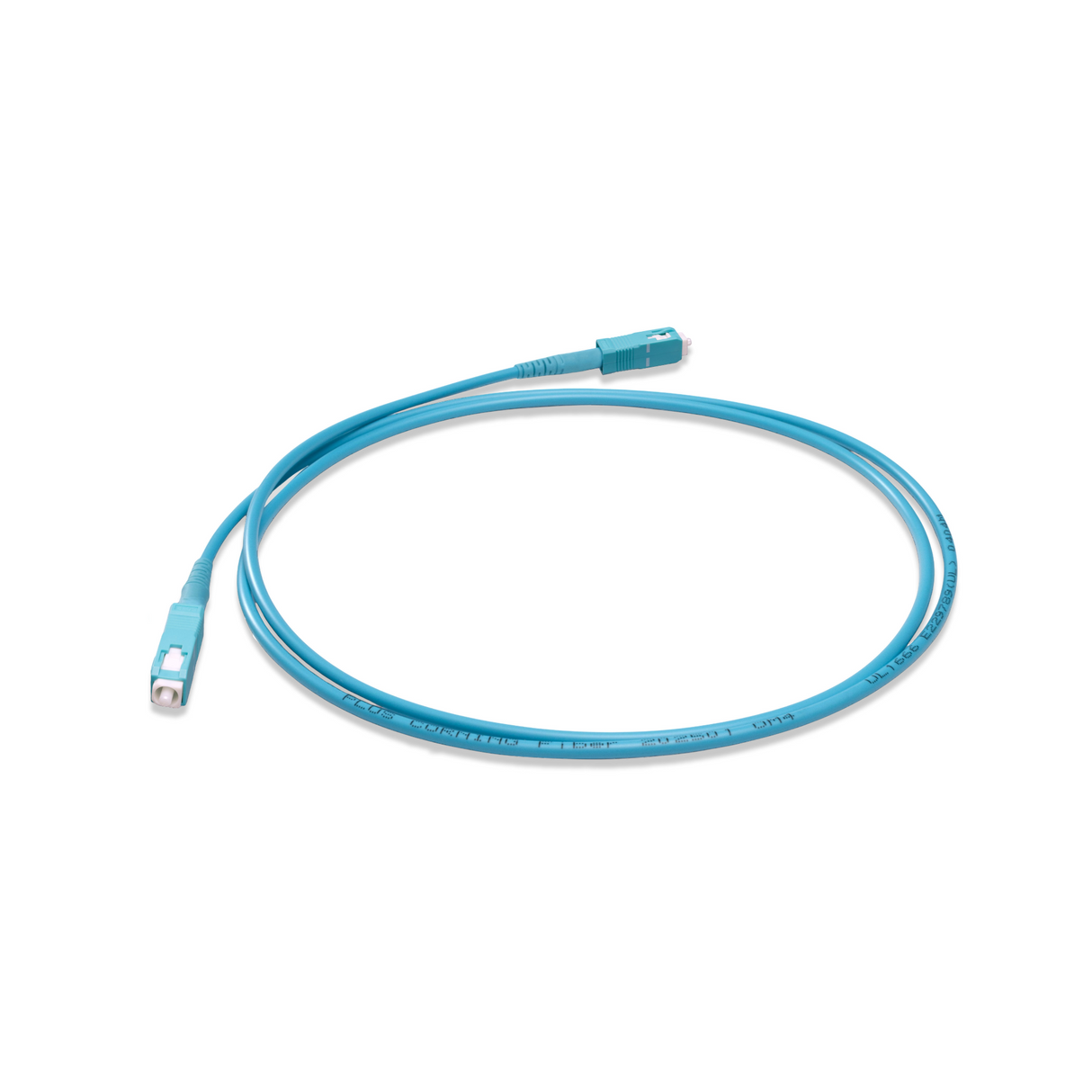 TAA合規 | 電信級 0.2dB  SC/UPC to SC/UPC 多模 OM4 單工光纖跳線 | 康寧纖芯 |  水綠色 OFNR 外被, 水綠色接頭