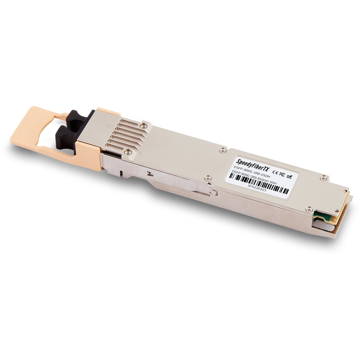 800GBASE 2 x SR4/SR8 OSFP頂部帶散熱片乙太網多模光模組 PAM4 850nm 50m DOM 雙MPO-12/APC