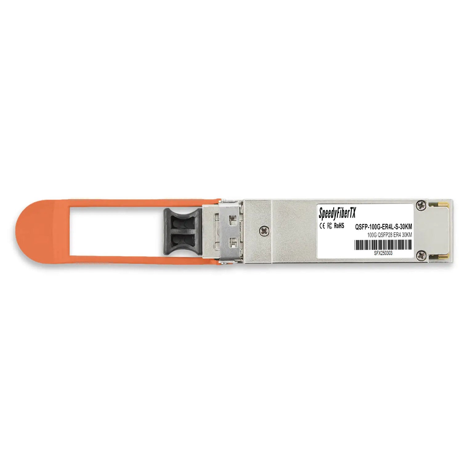 100GBASE-ER4 QSFP28 Optical Transceiver Module, 1310nm LAN-WDM 30km SMF, DOM Monitoring, LC-UPC Interface