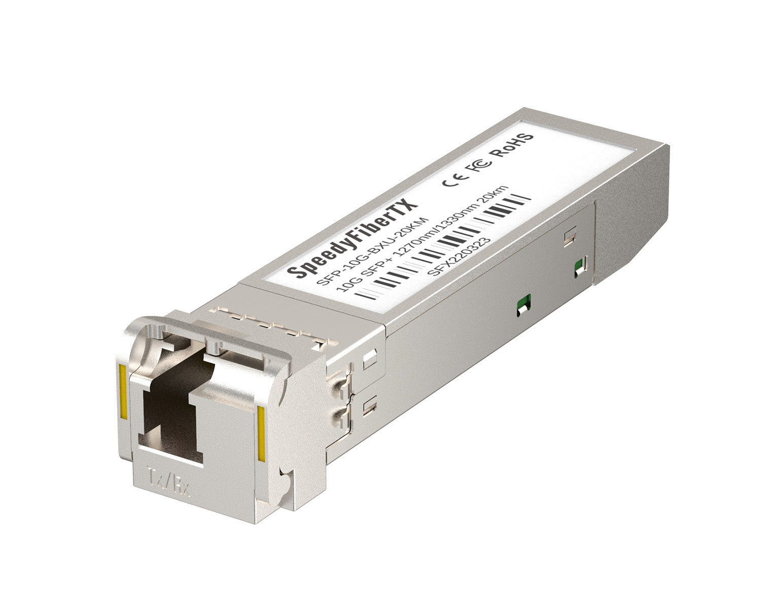 (U&D Combined) SpeedyFiberTX 10GBASE-BX20-U BiDi SFP+ 1270nm-TX/1330nm-RX 20km DOM Simplex LC/UPC SMF Optical Transceiver Module