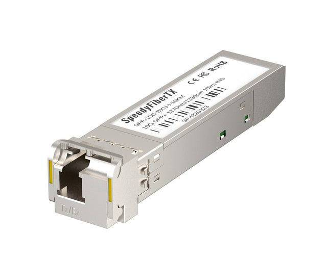 SpeedyFiberTX 10GBASE-BX10-U BiDi SFP+ 1270nm-TX/1330nm-RX 10km DOM Simplex LC/UPC SMF Optical Transceiver Module (Industrial)