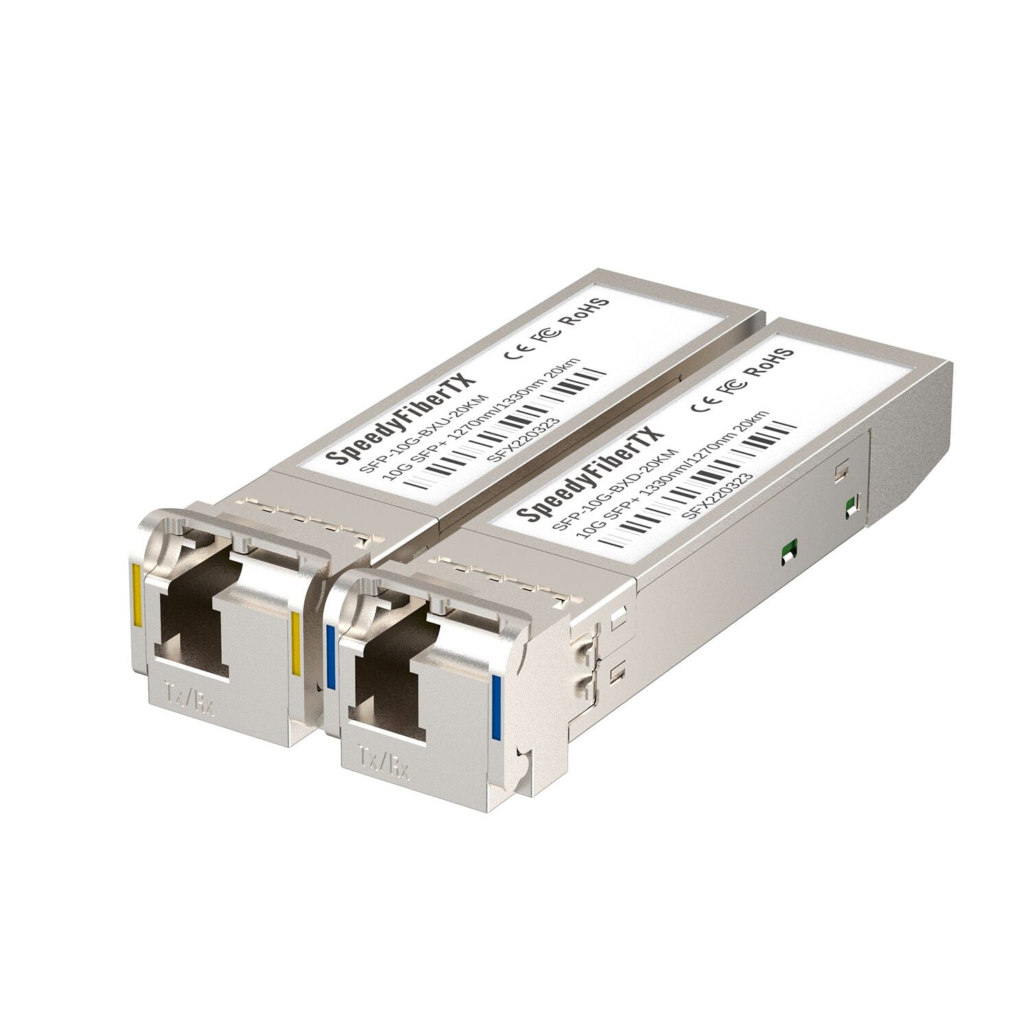 SpeedyFiberTX 10GBASE-BXX-20km BiDi SFP+ SMF Transceiver 1270nm-TX/1330nm-RX & 1330nm-TX/1270nm-RX 20km DOM Simplex LC/UPC