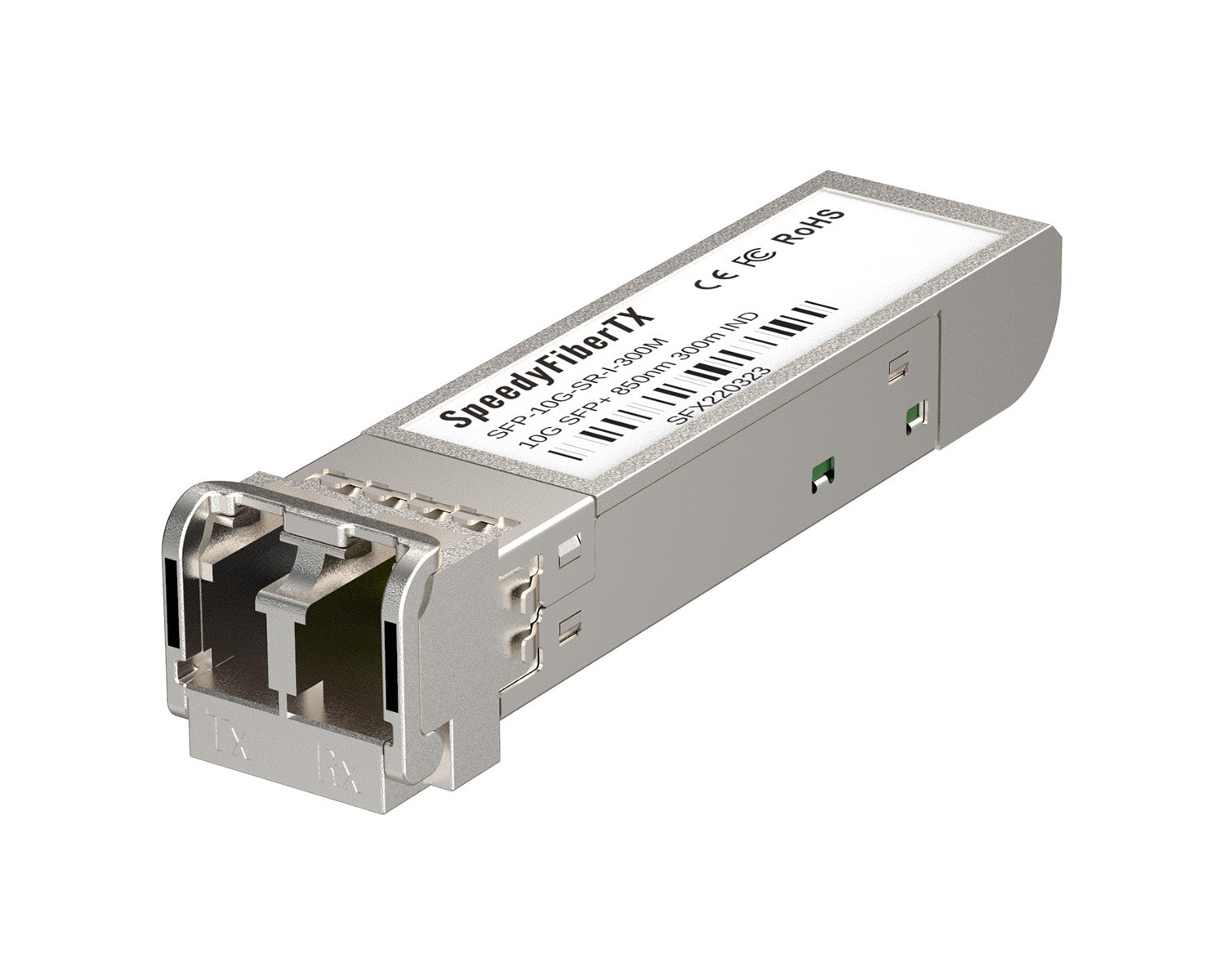 SpeedyFiberTX 10GBASE-SR SFP+ 850nm 300m DOM Duplex LC/UPC MMF Optical Transceiver Module (Industrial)