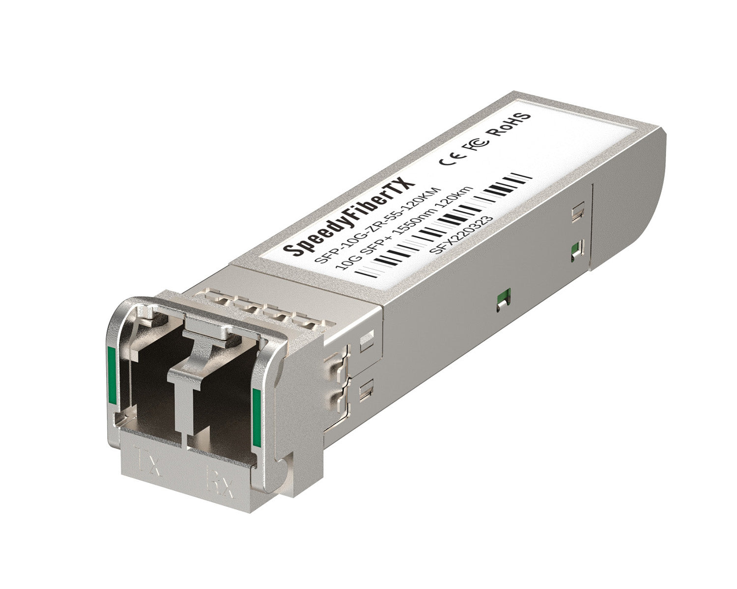 SpeedyFiberTX 10GBASE-ZR SFP+ 1550nm 120km DOM Duplex LC/UPC SMF Optical Transceiver Module