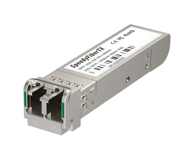 SpeedyFiberTX 10GBASE-ZR SFP+ 1550nm 80km DOM Duplex LC/UPC SMF Optical Transceiver Module (Industrial)