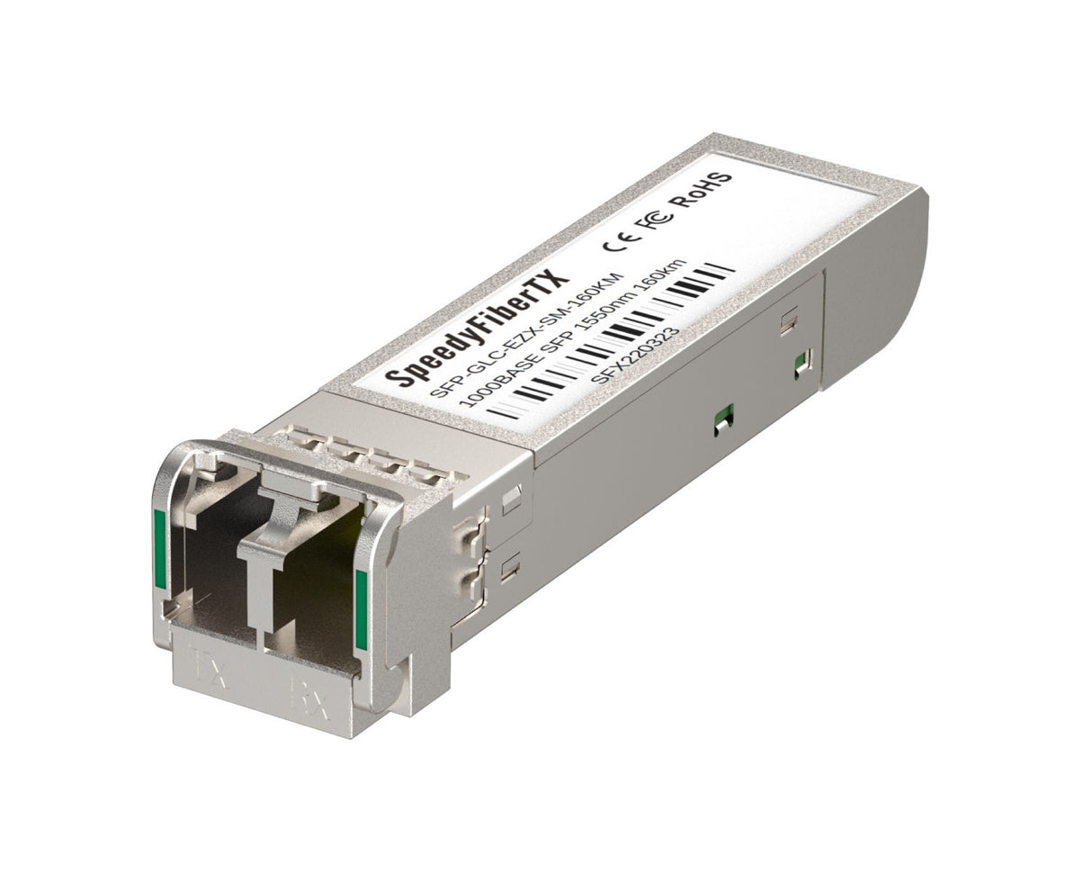Cisco Compatible 1000BASE-ZXC SFP Transceiver, SMF LC Duplex Connector, 1550nm Wavelength, 160km Reach with DOM Support.