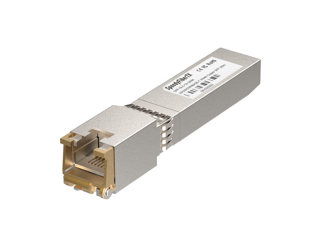 SGMII 10/100/1000BASE-T SFP copper transceiver, 100m RJ-45 Ethernet module, designed for switches and servers, providing adaptive high-speed and reliable network connectivity.
