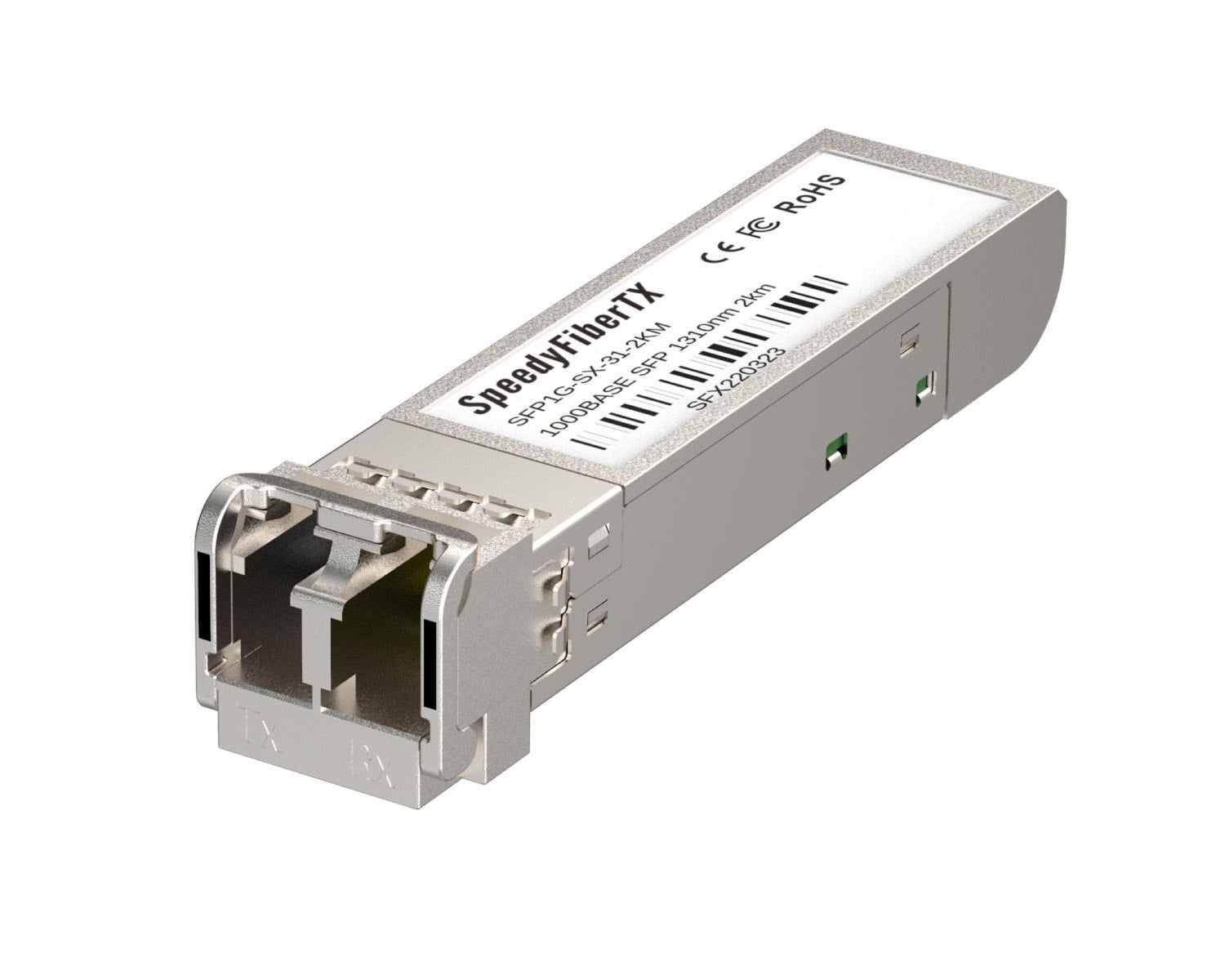 Cisco Compatible 1000BASE-SX SFP Fiber Module, MMF LC Duplex Connector, 1310nm Wavelength, 2km Reach with DOM Support.