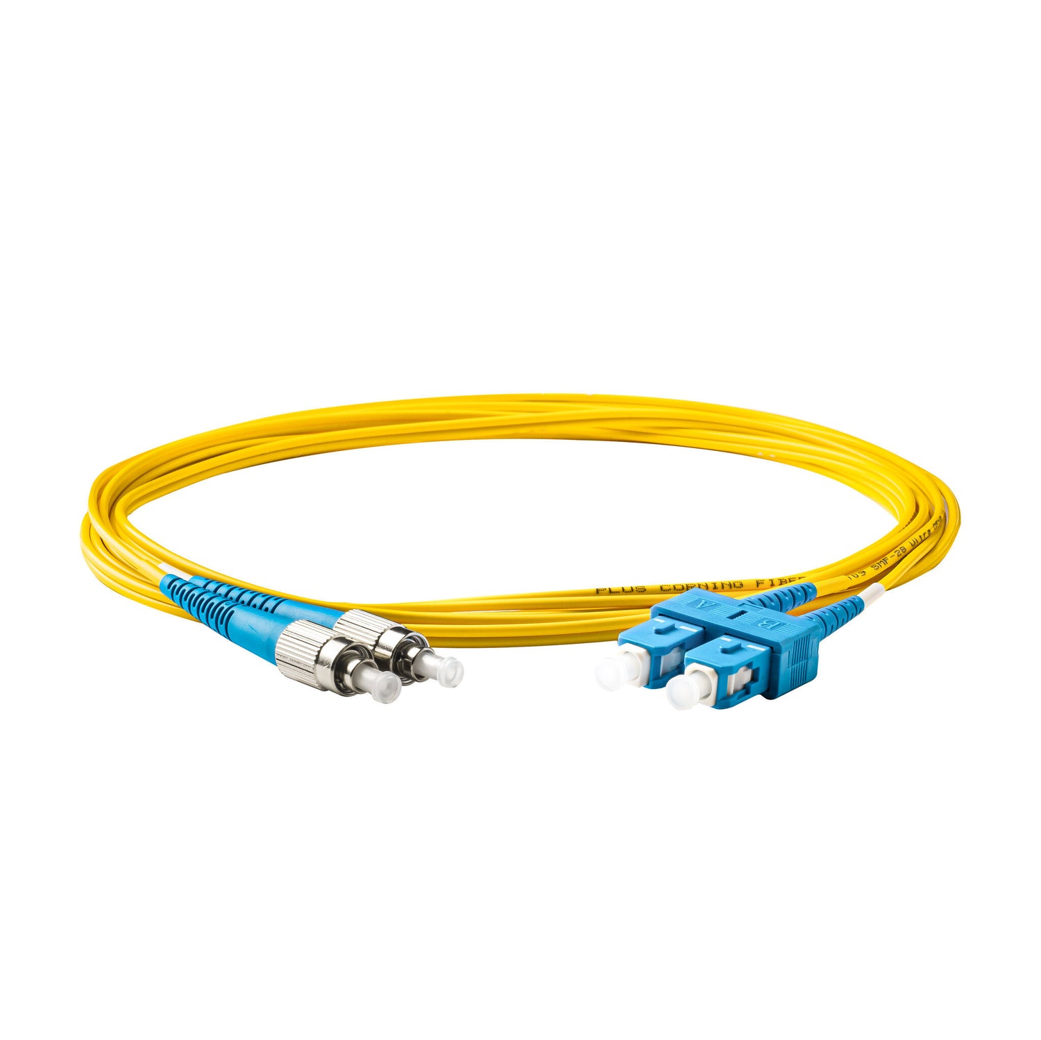 Low Loss 0.15dB SC/UPC to FC/UPC Single-mode Duplex Fiber Patch Cable | Corning SMF-28 Ultra Fiber | OS1/OS2 Compatible | OFNP Jacket