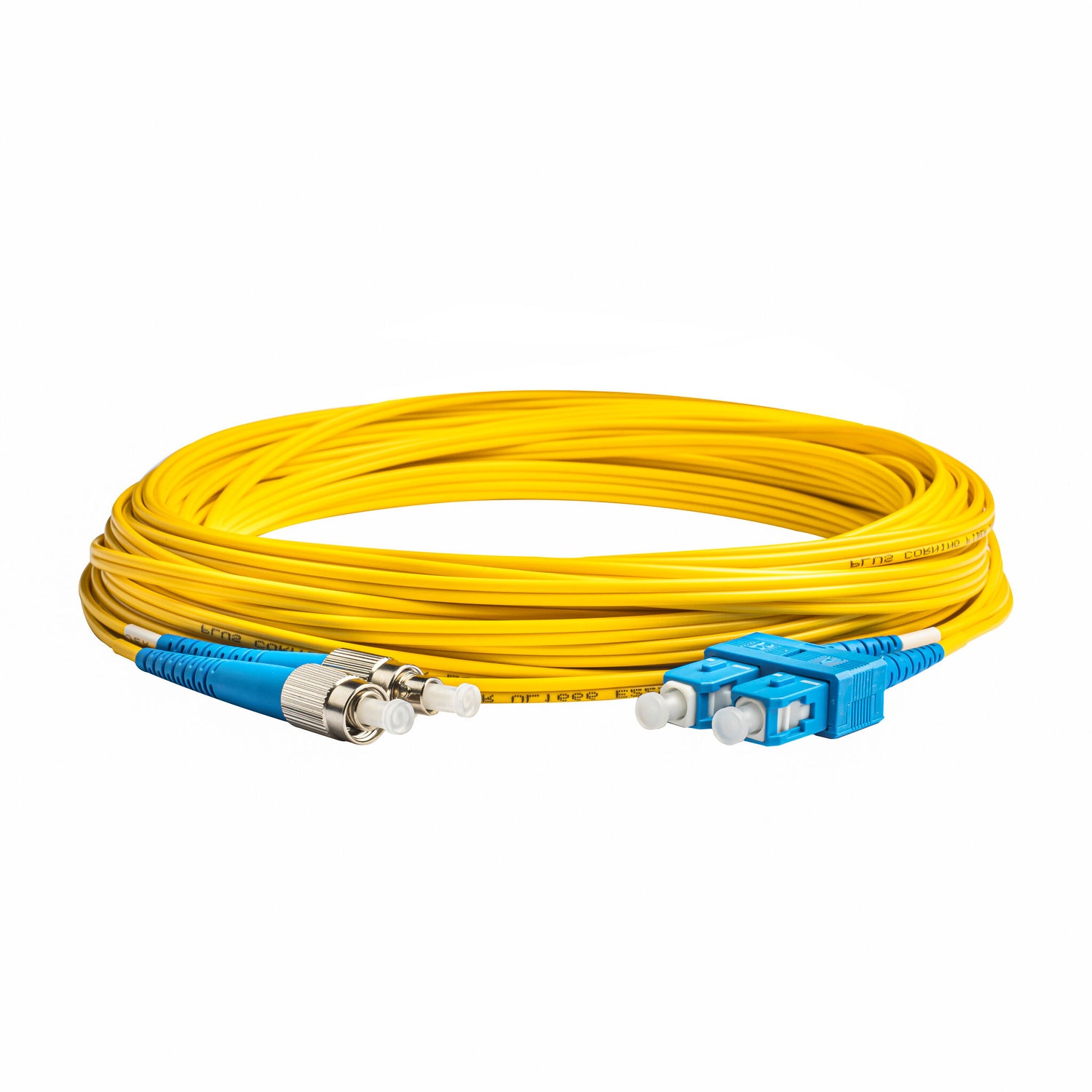 Low Loss 0.15dB SC/UPC to FC/UPC Single-mode Duplex Fiber Patch Cable | Corning SMF-28 Ultra Fiber | OS1/OS2 Compatible | OFNP Jacket