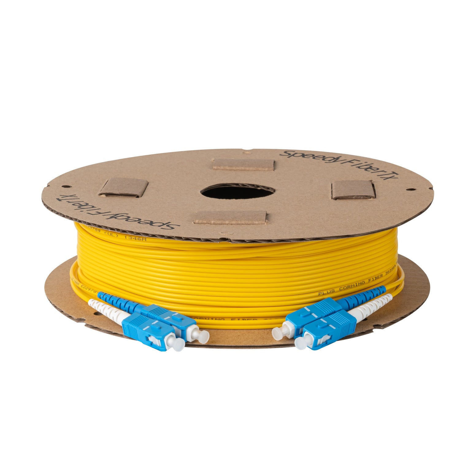 0.2dB SC/UPC to SC/UPC Single-mode Duplex Fiber Patch Cable | Corning SMF-28 Ultra Fiber | Blue and White Boots | OS1/OS2 Compatible | OFNR Jacket