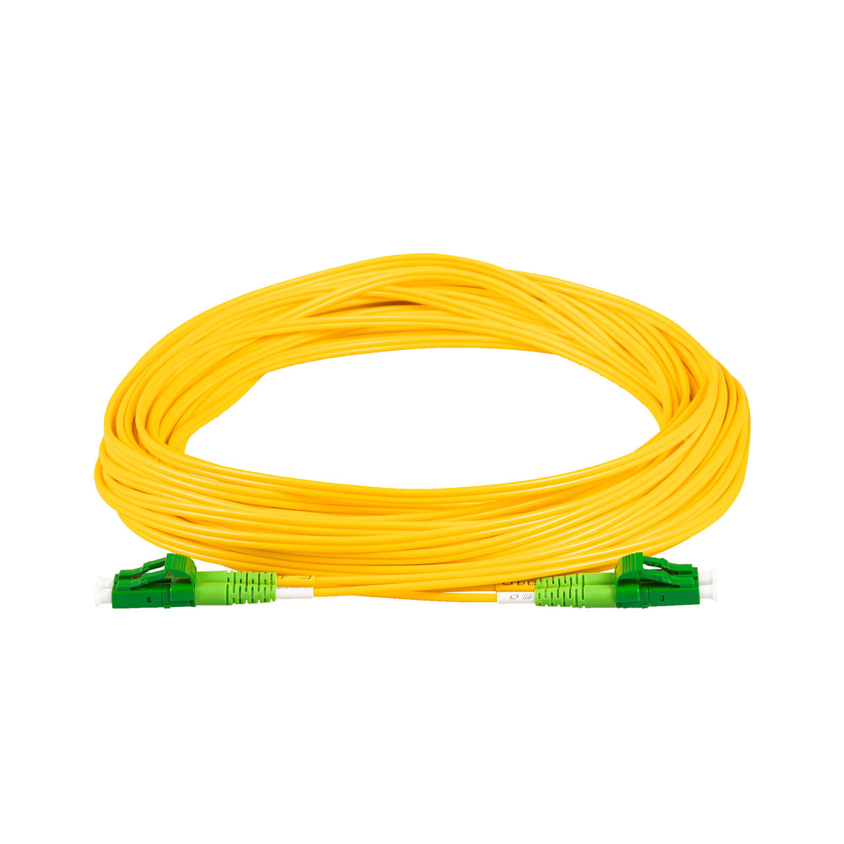 TAA合規 | 電信級 0.2dB 單模雙工 LC/APC to LC/APC 光纖跳線 | 康寧纖芯 | OFNR 外被