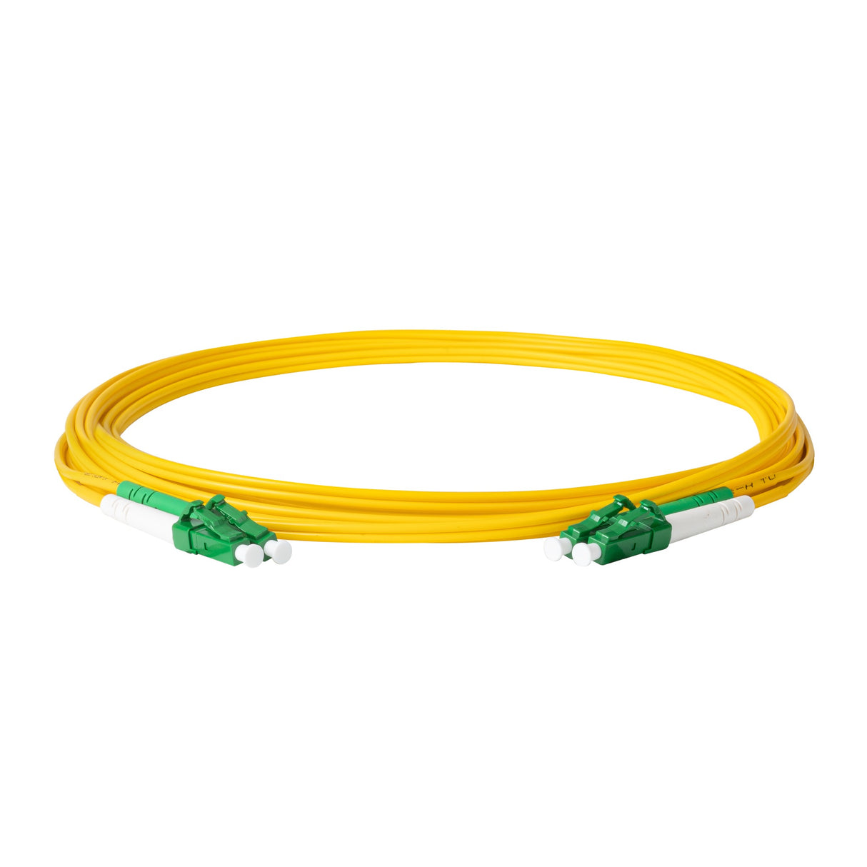 0.2dB LC/APC to LC/APC Single-mode Duplex Fiber Patch Cable | Corning SMF-28 Ultra Fiber | Green and White Boots | OS1/OS2 Compatible | OFNR Jacket