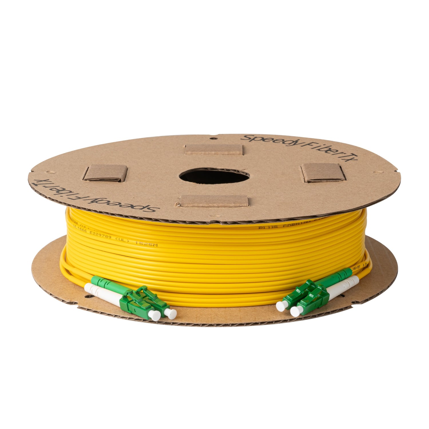 0.2dB LC/APC to LC/APC Single-mode Duplex Fiber Patch Cable | Corning SMF-28 Ultra Fiber | Green and White Boots | OS1/OS2 Compatible | OFNR Jacket