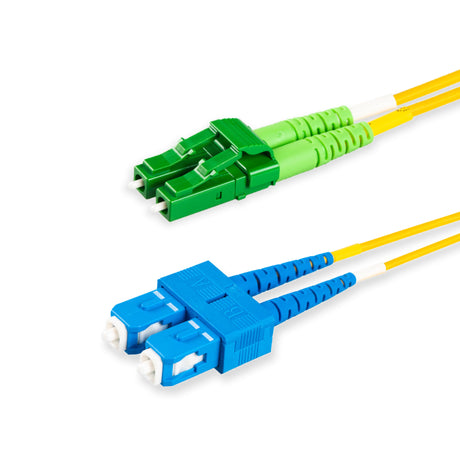 SpeedyFiberTX  LC/APC to SC/UPC Single-Mode Duplex  Fiber Patch Cable | Corning SMF-28 Ultra Fiber | OS1/OS2 Compatible