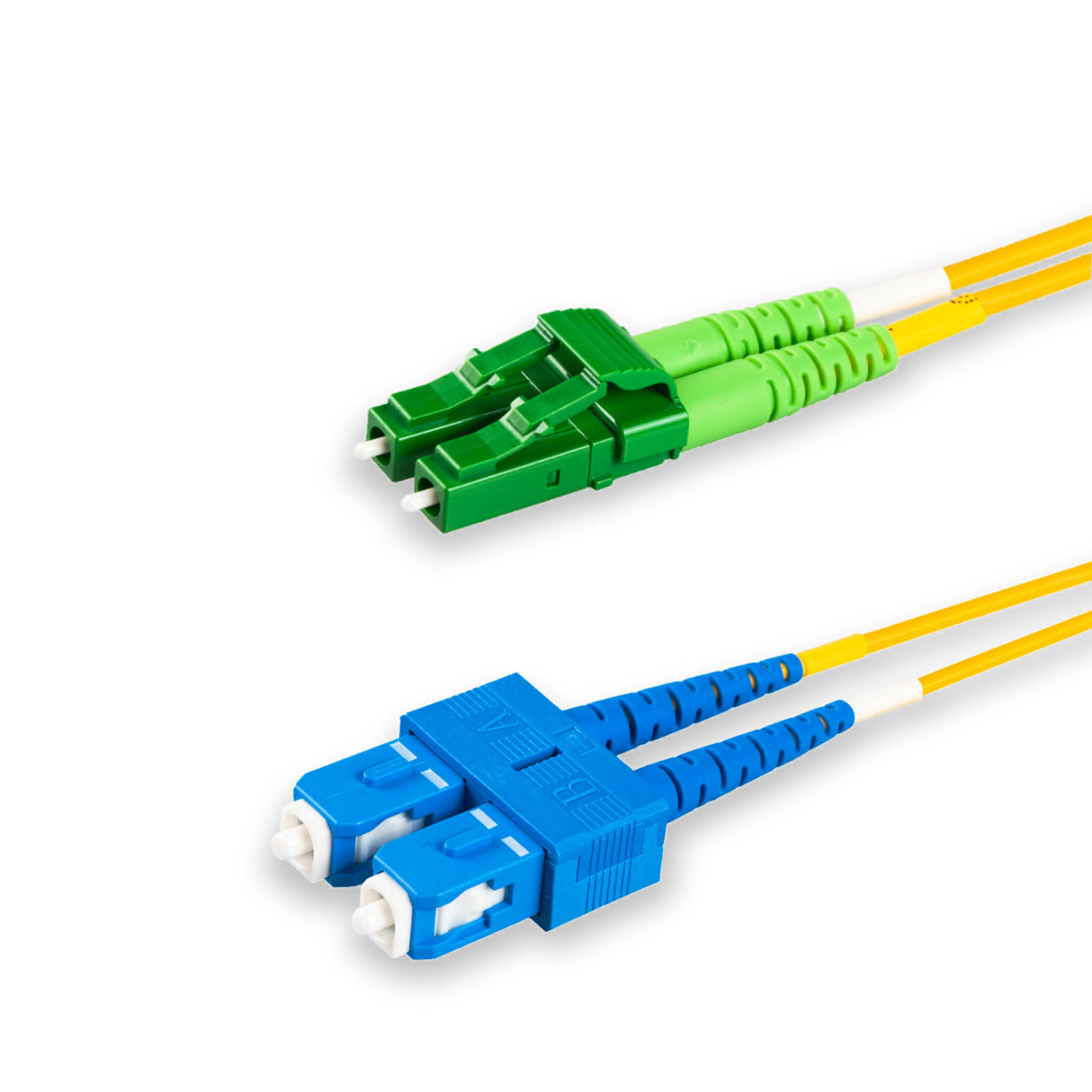 SpeedyFiberTX  LC/APC to SC/UPC Single-Mode Duplex  Fiber Patch Cable | Corning SMF-28 Ultra Fiber | OS1/OS2 Compatible