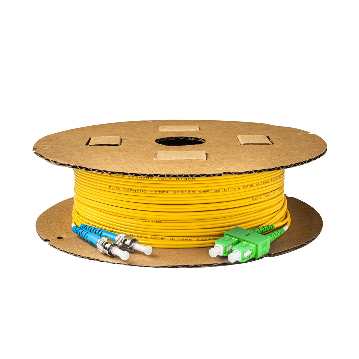 0.2dB SC/APC to ST/UPC Single-mode Duplex Fiber Patch Cable | Corning SMF-28 Ultra Fiber | OS1/OS2 Compatible | OFNR Jacket