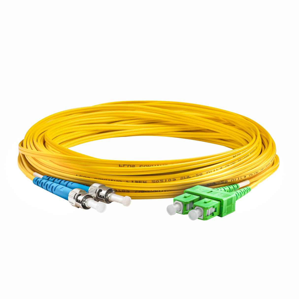 0.2dB SC/APC to ST/UPC Single-mode Duplex Fiber Patch Cable | Corning SMF-28 Ultra Fiber | OS1/OS2 Compatible | OFNR Jacket