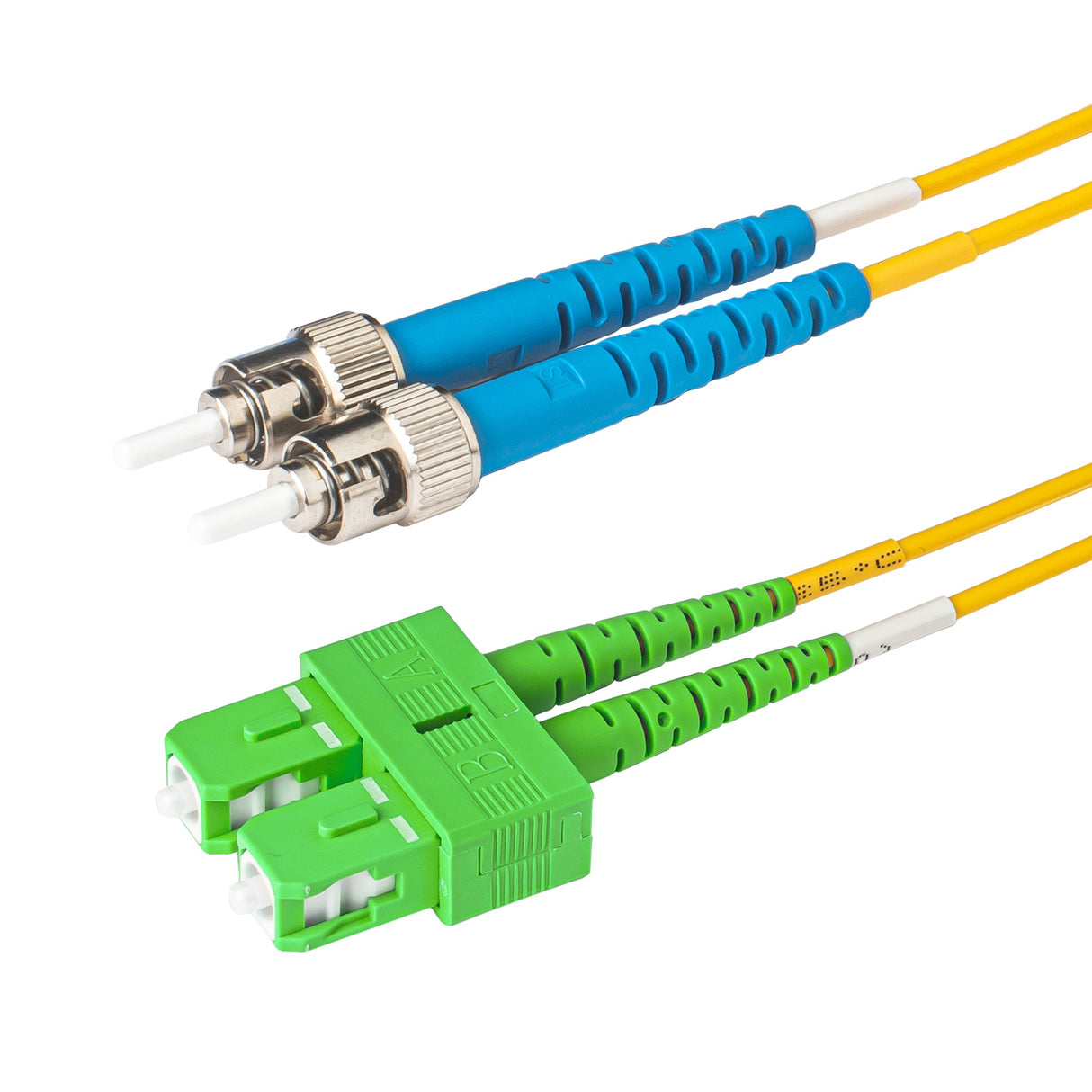 0.2dB SC/APC to ST/UPC Single-mode Duplex Fiber Patch Cable | Corning SMF-28 Ultra Fiber | OS1/OS2 Compatible | OFNR Jacket