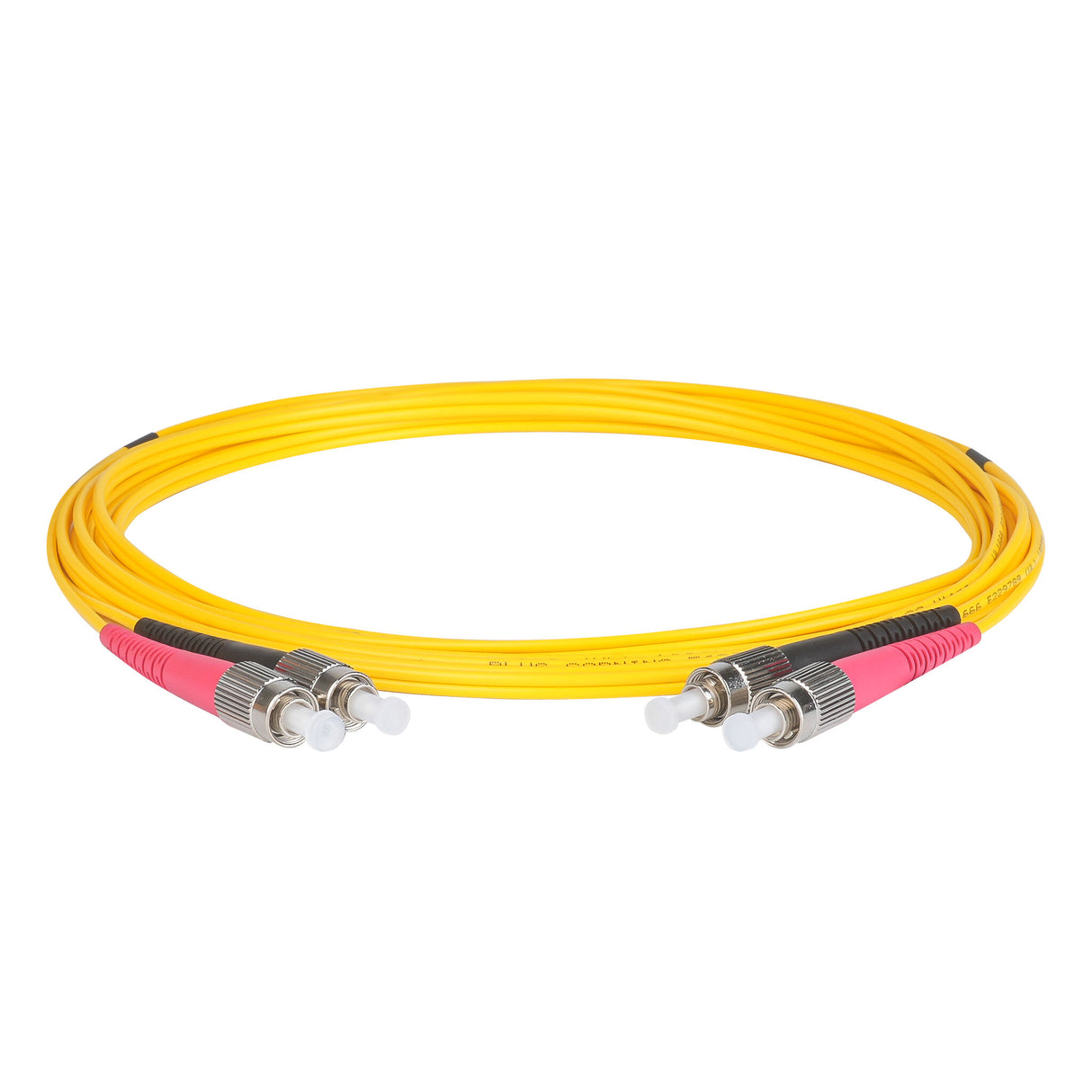 0.2dB FC/APC to FC/APC Single-mode Duplex Fiber Patch Cable | Corning SMF-28 Ultra Fiber | Red and Black Boots | OS1/OS2 Compatible | OFNR Jacket