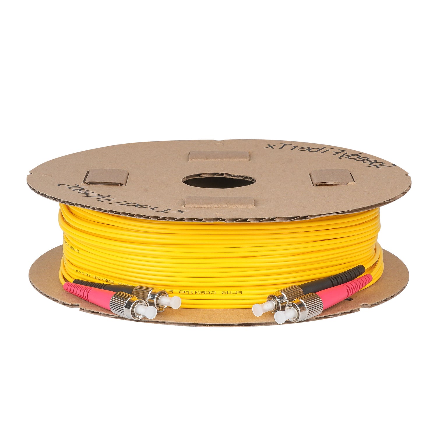 0.2dB FC/UPC to FC/UPC Single-mode Duplex Fiber Patch Cable | Corning SMF-28 Ultra Fiber | Red and Black Boots | OS1/OS2 Compatible | OFNR Jacket