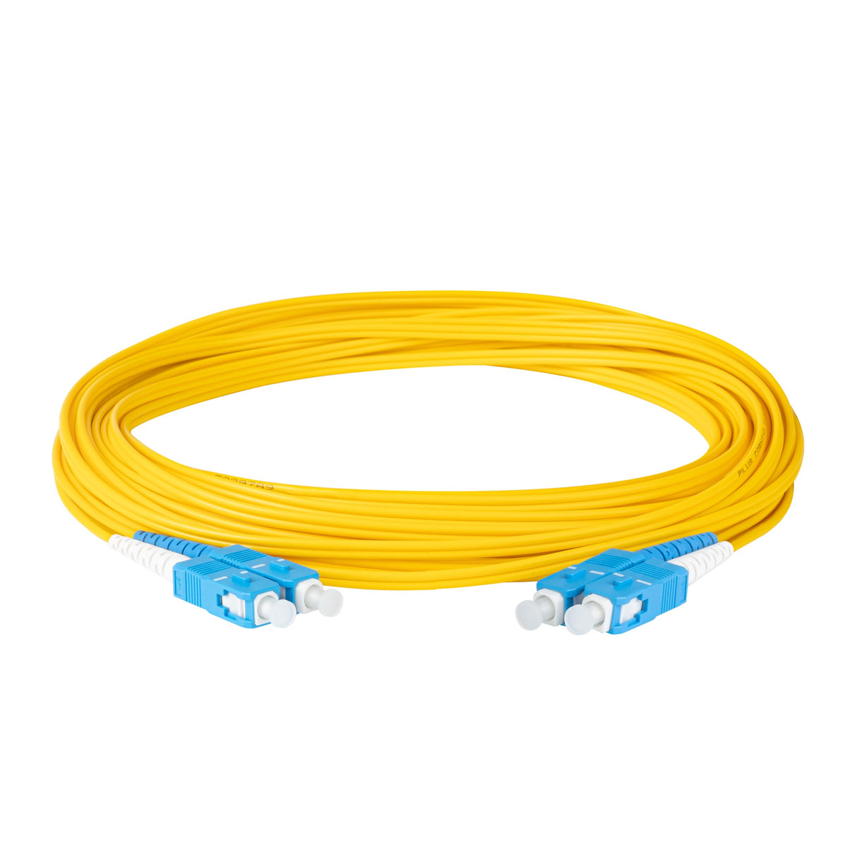 0.2dB SC/UPC to SC/UPC Single-mode Duplex Fiber Patch Cable | Corning SMF-28 Ultra Fiber | Blue and White Boots | OS1/OS2 Compatible | OFNR Jacket