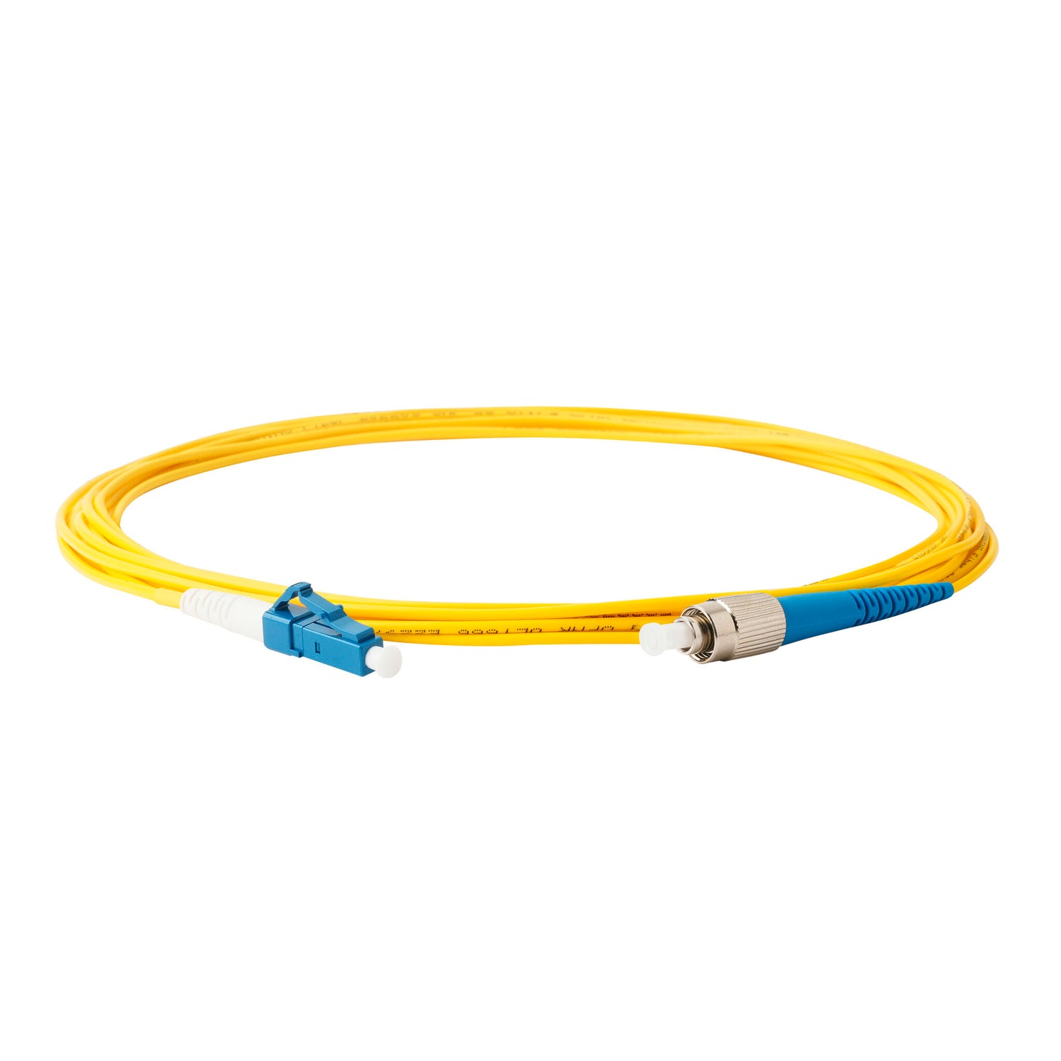 Low Loss 0.15dB LC/UPC to FC/UPC Single-mode Simplex Fiber Patch Cable | Corning SMF-28 Ultra Fiber | OS1/OS2 Compatible | OFNR Jacket
