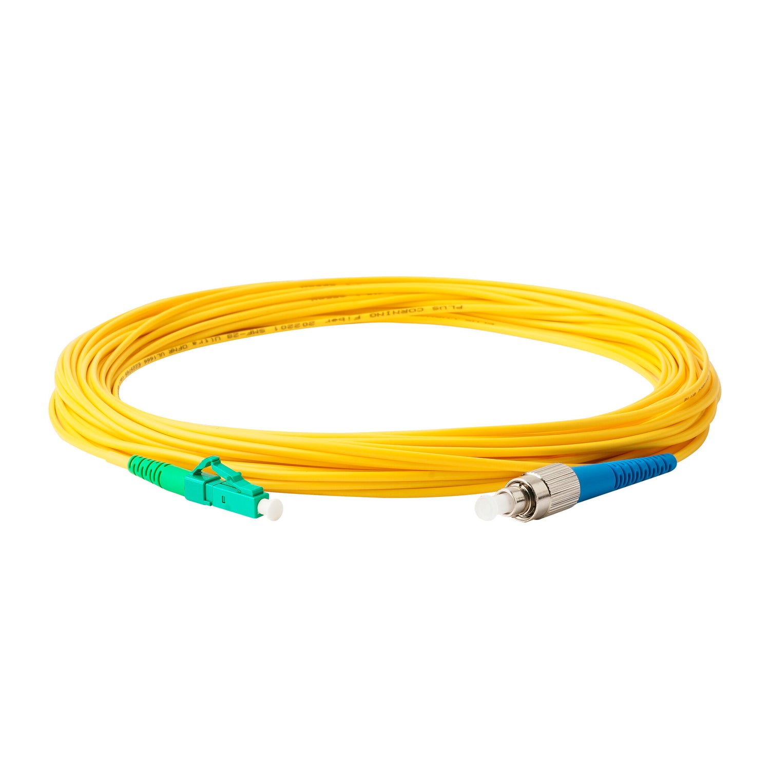 Low Loss 0.15dB LC/APC to FC/UPC Single-mode Simplex Fiber Patch Cable | Corning SMF-28 Ultra Fiber | OS1/OS2 Compatible | LSZH Jacket