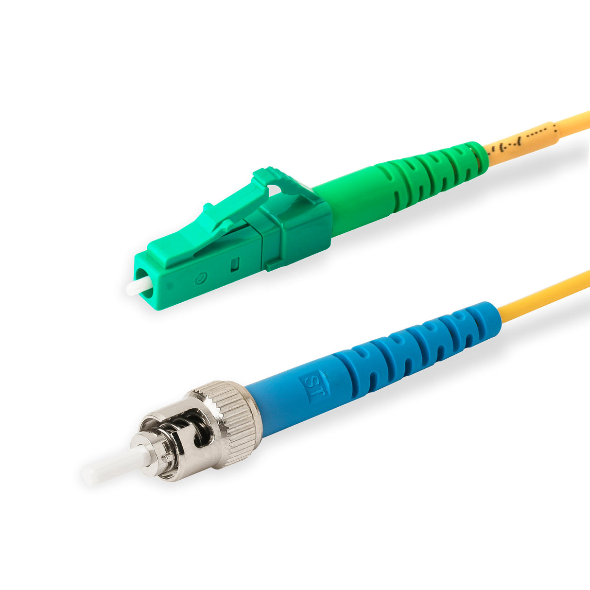 TAA合規 | 電信級 0.2dB 單模單工 LC/APC to ST/UPC 光纖跳線 | 康寧纖芯 | OFNR 外被