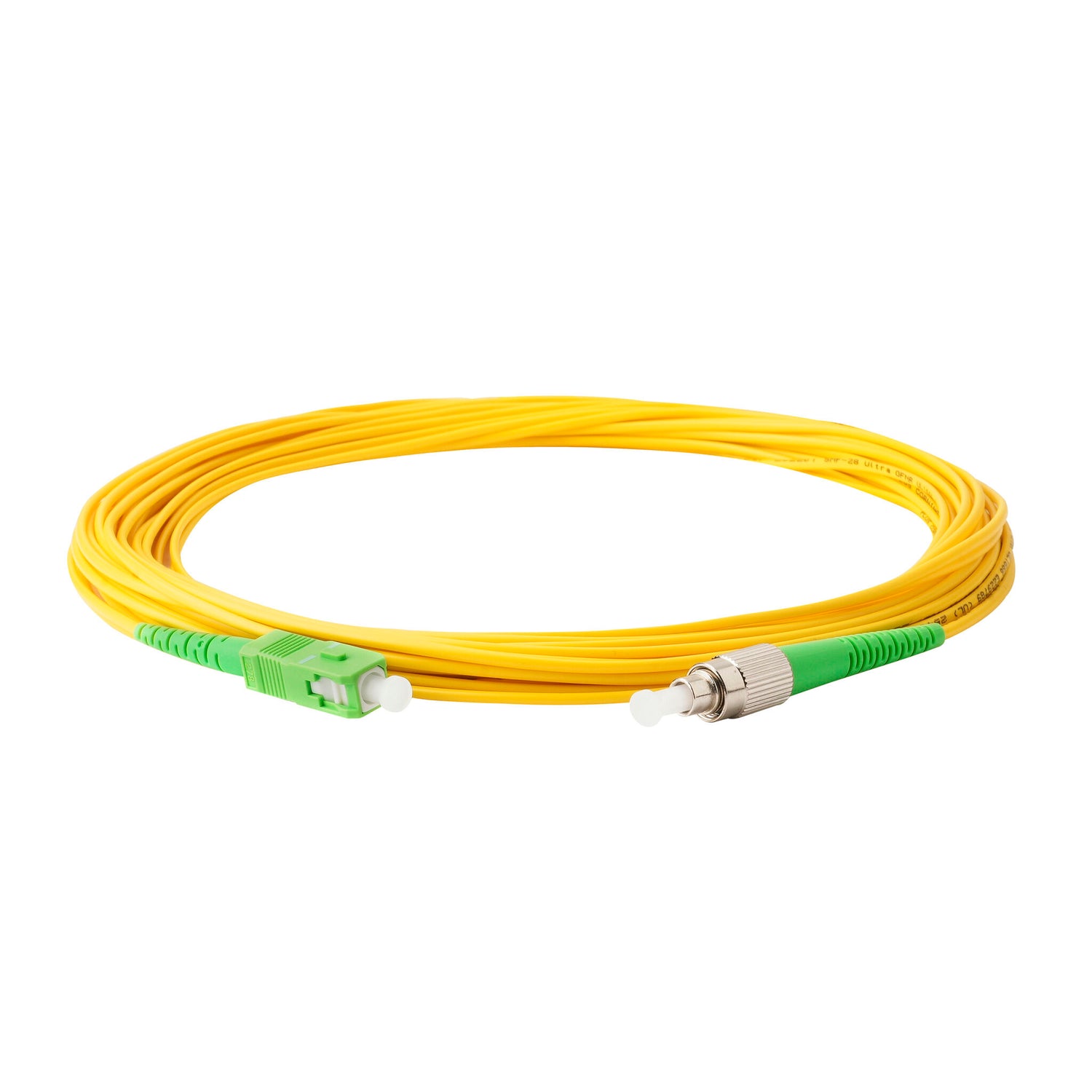 Low Loss 0.15dB SC/APC to FC/APC Single-mode Simplex Fiber Patch Cable | Corning SMF-28 Ultra Fiber | OS1/OS2 Compatible | LSZH Jacket