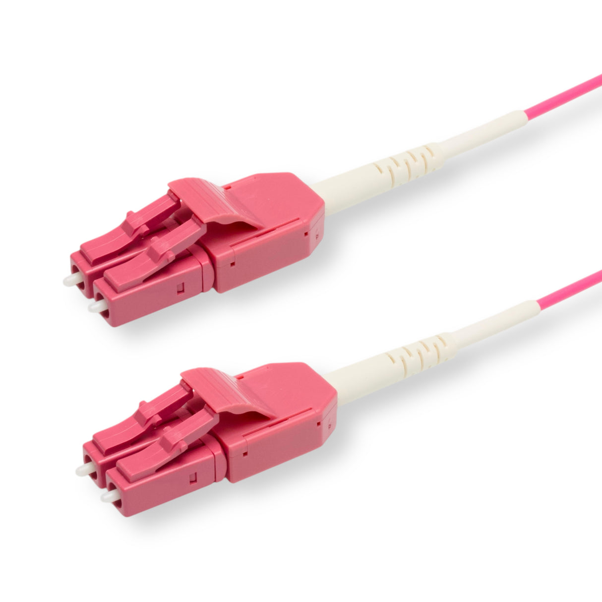 Uniboot Ultra Low Loss 0.1dB OM4 LC/UPC to LC/UPC Fiber Patch Cable | Polarity Switchable | Corning OM4 Fiber | Magenta Connector | OFNP Jacket | Speedy Model A Uniboot