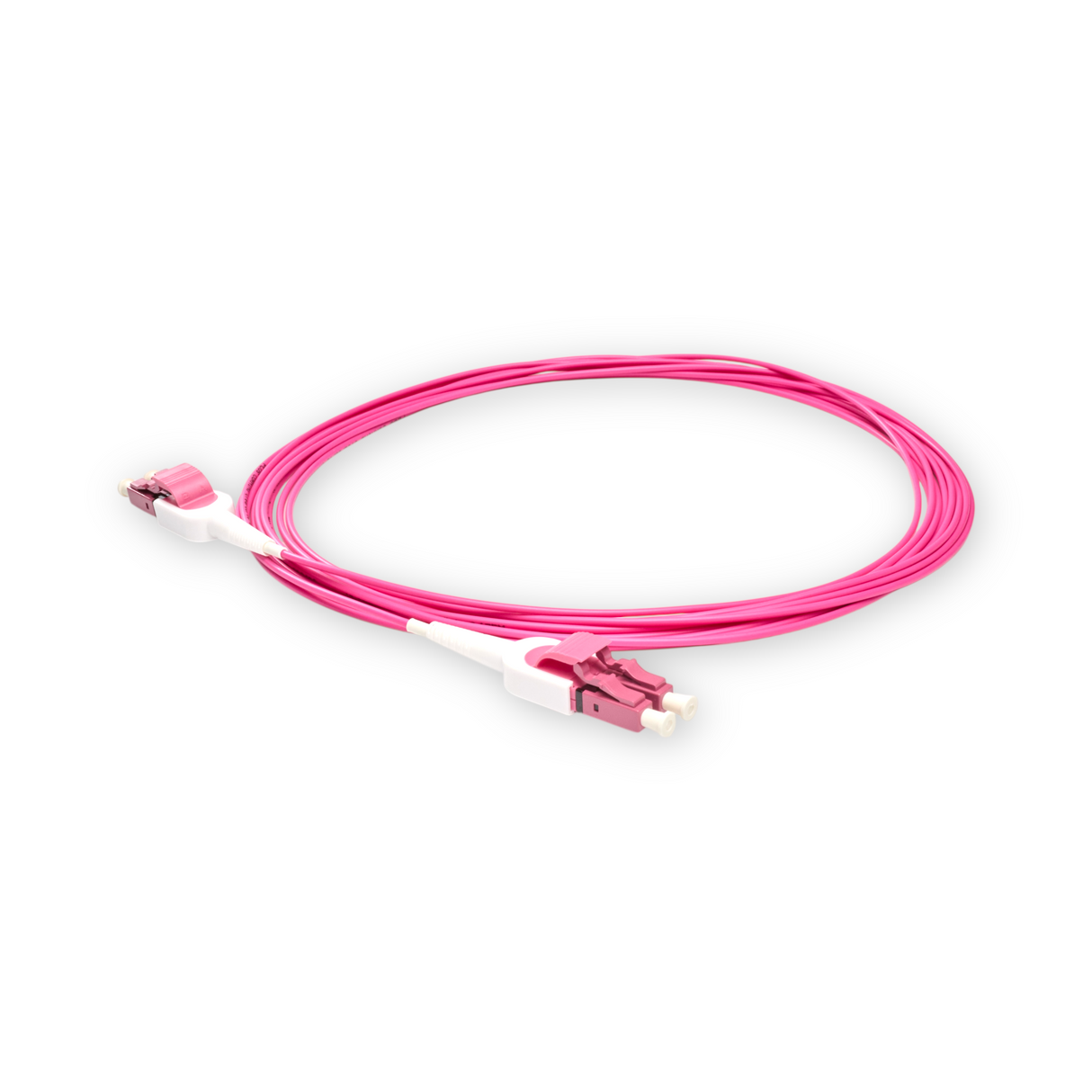 Uniboot Ultra Low Loss 0.1dB OM4 LC/UPC to LC/UPC Fiber Patch Cable | Polarity Switchable | Corning OM4 Fiber | Magenta Connector | OFNR Jacket | Speedy Model E Uniboot