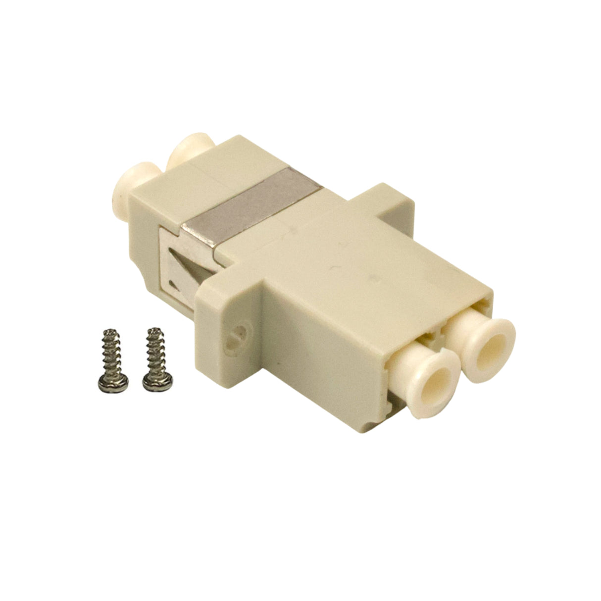 SpeedyFiberTX 12-pack Beige Duplex LC to LC Fiber Optic Adapter Coupler for Multimode Fiber Patch Cable | Duplex LC Adapter with Screws